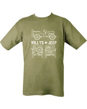 Kombat Willy's Jeep army T shirt in Green