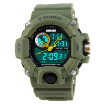G Style Army Digital Rubber Sports Wrist Watch in Army Green