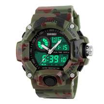 G Style Army Digital Rubber Sports Wrist Watch in Woodland Camo