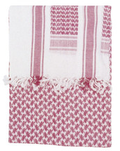 Shemagh Keffiyeh Arab Scarf in Red & White