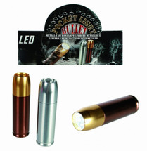 Brass Bullet Mini Metal Pocket Light / Torch with 12 LEDS 
