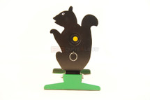 Free standing knockdown squirrel metal target