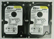 Dell LOT of 2 0DC077 DC077 Western Digital WD800JD-75MSA1 80GB 8MB 3.5" HDD 58-3
