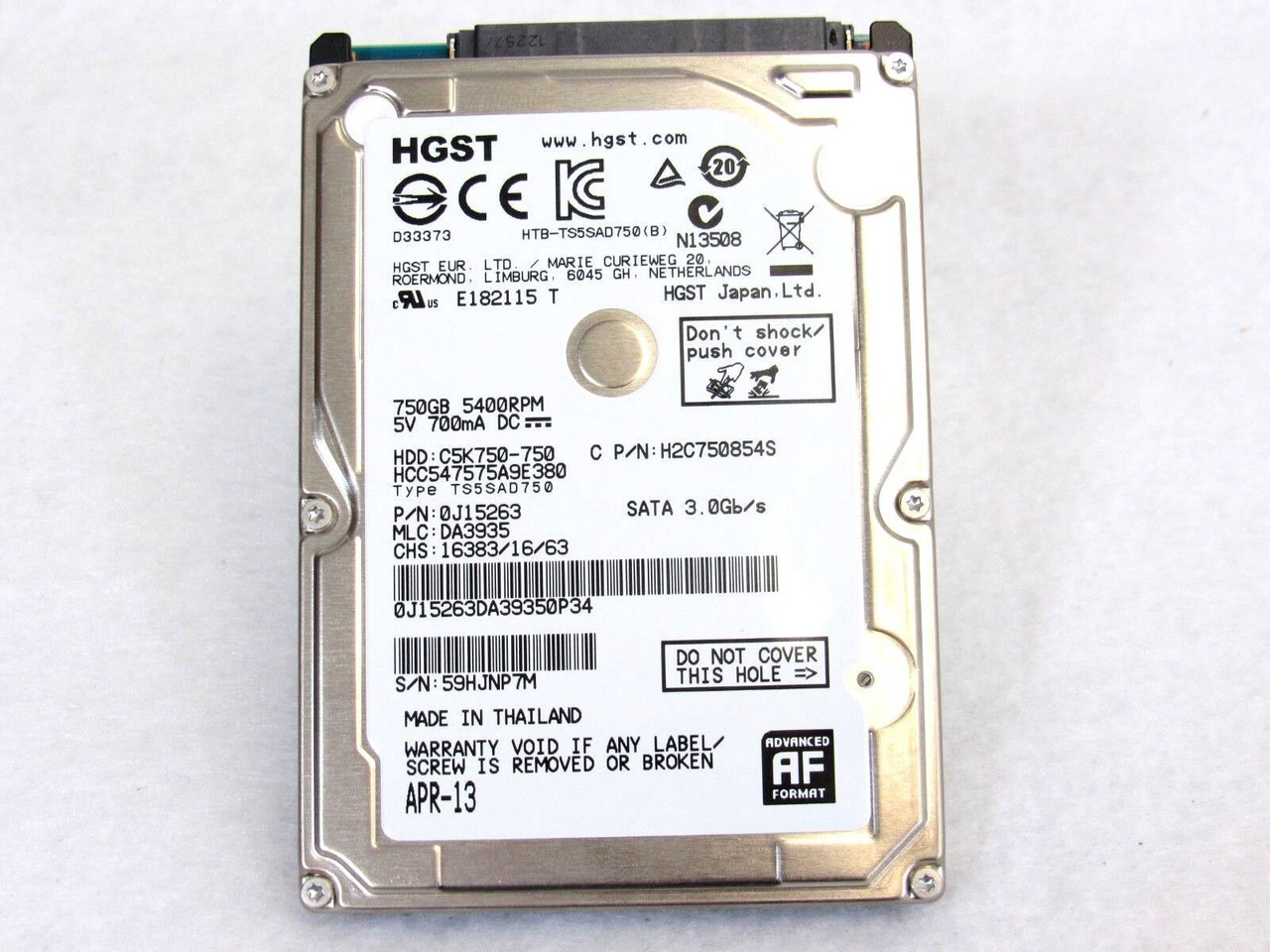 HGST HCC547575A9E380 0J15263 750GB 2.5" HDD Hard Drive A8 - All Things  Surplus