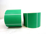 Box of 2 Green 3" x 5" Adhesive Labels 1500 Roll 3000 Total ID 3" OD 6-5/8" 24-3