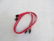 Lot of 2 SATA Cables 24 Inch 2 FT Straight Red HD Optical Drive Data 40-5