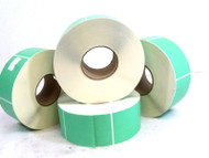 Box of 4 3" x 5" Green Adhesive Labels 1500 Roll 6000 Total ID 3" OD 8" 11-3