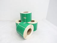 Box of 4 Green 3" x 5" Adhesive Labels 1500 Roll 6K Total ID 3" OD 6-5/8" 50-5