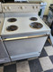 HOTPOINT 30 INCH FREESTANDING ELECTRIC RANGE COIL BURNERS 3 SMALL 1 LARGE MANUAL CLEAN OVEN WHITE LOCATED IN OUR PORTLAND OREGON APPLIANCE STORE SKU 18920
