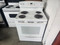 GE 30 INCH FREESTANDING ELECTRIC RANGE COIL BURNERS 2 LARGE 2 SMALL SELF CLEANING OVEN STORAGE DRAWER LARGE VIEWING WINDOW WHITE LOCATED IN OUR PORTLAND OREGON APPLIANCE STORE SKU 19127