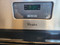 WHIRLPOOL 30 INCH FREESTANDING SMOOTH TOP ELECTRIC RANGE 4 BURNER 1 LARGE DUAL 1 LARGE 2 SMALL MANUAL CLEAN OVEN BLACK AND STAINLESS LOCATED IN OUR PORTLAND OREGON APPLIANCE SKU 19145
