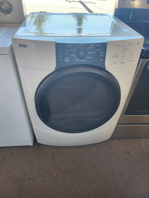 KENMORE ELITE ELECTRIC DRYER 6 AUTO DRY AND 3 TIMED OPTIONS 5 TEMPERATURES SETTINGS PLUS AIR DRY OPTION WITH WRINKLE GUARD WHITE LOCATED IN OUR PORTLAND OREGON APPLIANCE STORE SKU 19177