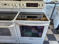KITCHENAID 30 INCH GLASS TOP FREESTANDING ELECTRIC RANGE 5 BURNER CONVECTION PLUS SELF CLEANING OVEN WHITE LOCATED IN OUR PORTLAND OREGON APPLIANCE STORE SKU 19185