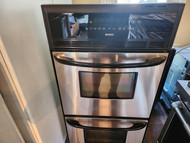KENMORE 24 INCH WALL OVEN SELF CLEANING UPPER OVEN LOWER OVEN IS MANUAL CLEAN WARM AND HOLD OPTION STAINLESS LOCATED IN OUR PORTLAND OREGON APPLIANCE STORE SKU 19200
