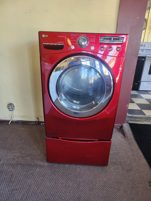 LG SteamDryer Series DLEX2650W 27 Inch Electric Dryer with 7.3 cu. ft. Capacity, 9 Dry Cycles, 10 Options, Steam Functions, Sensor Dry, Alloy Steel Drum and Dual LED Display