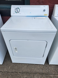 WHIRLPOOL ELECTRIC DRYER 4 CYCLE 2 AUTO DRY 1 HIGH 1 LOW HEAT HIGH HEAT TIMED DRY PLUS AIR DRY TOP FILTER SIDE SWING DOOR WHITE LOCATED IN OUR PORTLAND OREGON APPLIANCE STORE SKU 19248