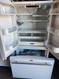 JENN-AIR 20 CUBIC FOOT COUNTER DEPTH FRENCH DOOR REFRIGERATOR BOTTOM FREEZER GLASS SHELVES 2 CRISPER DRAWERS 1 LARGE DELI DRAWER PULL OPEN FREEZER DOOR INTERNAL WATER DISPENSER WITH ICE MAKER SKU 19270