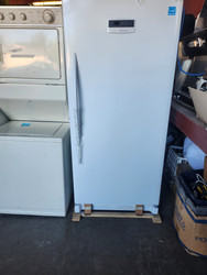 Frigidaire 20.5 cu. ft. Upright Freezer with 4 Full-Width Wire Shelves, Space Wise Shelf Bookends, Store-More Tilt-Out Wire Door Bins Bright Lighting and Frost Free Operation WHITE LOCATED IN OUR PORTLAND OREGON APPLIANCE STORE SKU 19281