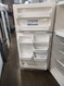 WHIRLPOOL 20 CUBIC FOOT REFRIGERATOR TOP FREEZER GLASS SHELVES 2 CRISPER DRAWERS 1 MEAT PAN WIRE SHELF IN FREEZER WHITE LOCATED IN OUR PORTLAND OREGON APPLIANCE STORE SKU 19324