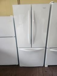 Whirlpool 30 Inch French Door Refrigerator with Fresh Flow Preserver, Fresh Flow Filter, Temperature Controlled Pantry ,19.6 cu. ft. Capacity, Spill saver Glass Shelves, Humidity-Control Crispers, Ice Maker and Energy Star: White SKU 19341