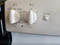GE 30 INCH FREESTANDING ELECTRIC GLASS TOP RANGE 5 BURNER 2 DUAL 2 SMALL CENTER WARNING BURNER HI-LO BROIL SETTING SELF CLEABING OVEN WHITE LOCATED IN OUR PORTLAND OREGON APPLIANCE STORE SKU 19366