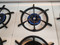 O'KEEFE MERRITT 38 INCH VINTAGE GAS RANGE 6 BURNERS 2 OVENS WITH 2 BROILERS SALT AND PEPPER SHAKERS LIGHTED SURFACH CANOPY FOR BURNERS OR SHELF WHITE WITH CHROME ACCENTS LOCATED IN OUR PORTLAND OREGON APPLIANCE STORE SKU 19414