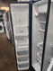 WHIRLPOOL 25 CUBIC FOOT SIDE BY SIDE REFRIGERATOR WITH ICE AND WATER GLASS SHELVES 3 WIRE SHELVES AND PULL OUT BASKET IN FREEZER BLACK LOCATED IN OUR PORTLAND OREGON APPLIANCE STORE SKU 19415