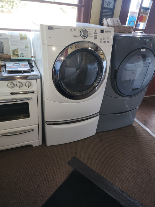 Maytag Performance Series 27 Inch Electric Dryer with 7.2 cu. ft. Capacity, 9 Drying Cycles, 5 Temperature Settings, Steam Cycle, Intelli-Dry Sensor Drying, Wrinkle Prevent Option White LOCATED IN OUR PORTLAND OREGON APPLIANCE STORE SKU 19484