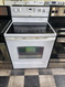 WHIRLPOOL FREESTANDING 30 INCH GLASS TOP ELECTRIC RANGE 4 BURNER 2 LARGE 2 SMALL SELF CLEANING OVEN WHITE LOCATED IN OUR PORTLAND OREGON APPLIANCE STORE SKU 19490