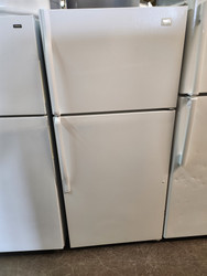 WHIRLPOOL 14 CUBIC FOOT REFRIGERATOR WIRE SHELVES LARGE CRISPER DRAWER WITH GLASS COVER WHITE LOCATED IN OUR PORTLAND OREGON APPLIANCE STORE SKU 19491