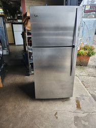 Whirlpool 18.9 cu. ft. Top-Freezer Refrigerator with Spill Mizer Glass Shelves, Humidity Controlled Crispers, Adjustable Door Bins, Full-Width Pantry and COSMETIC ISSUE ON INSIDE FREEZER TRIM  SKU 19499