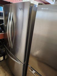 Whirlpool 36 Inch French Door Refrigerator 24.8 cu. ft with Fresh Flow Produce Drawer, Temperature-Controlled Pantry, Ice Maker, Gallon Door Storage, Frameless Glass Shelves Stainless LOCATED IN OUR PORTLAND OREGON APPLIANCE STORE SKU 19509