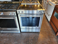 30 Inch Slide-In Electric Range with 4 Elements, 6.4 cu. ft. Capacity, Self-Clean Oven, Downdraft, Even-Heat™ True Convection, Steam Rack, EasyConvect™ Conversion, Aqualift®, Glass Touch Controls, and SatinGlide® Max Racks