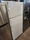 GE 18 CUBIC FOOT REFRIGERATOR TOP FREEZER FULL WIDTH GLASS SHELVES 2 CRISPER DRAWERS WHITE LOCATED IN OUR PORTLAND OREGON APPLIANCE STORE SKU 19512
