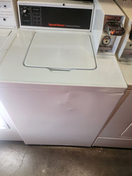 Speed Queen 26 Inch Commercial Top-Load Washer with 3.19 Cu. Ft. Capacity, Stainless Steel Tub, 710 RPM Extraction Speed, Automatic Balancing Suspension, Four-Vane Polypropylene Agitator, 6 Wash Cycles, and Coin Drop: Coin Box Included SKU 19520