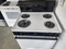 KENMORE 30 INCH FREESTANDING ELECTRIC RANGE COIL BURNERS 3 SMALL I LARGE MANUAL CLEAN OVEN STORAGE DRAWER WHITE LOCATED IN OUR PORTLAND OREGON APPLIANCE STORE SKU 19544