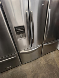 Maytag 19.6 cu. ft. French Door Refrigerator with Adjustable Glass Shelves, Humidity Controlled Crispers, Strongbox Door Bins, Air Filter and External Water Dispenser: Stainless Steel LOCATED IN OUR PORTLAND APPLIANCE STORE SKU 19605