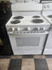 GE 30 INCH FREESTANDING ELECTRIC RANGE FRONT CONTROLS 4 COIL BURNERS 2 LARGE 2 SMALL MANUAL CLEAN OVEN WHITE LOCATED IN OUR PORTLAND OREGON APPLIANCE STORE SKU 19620