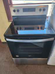 Whirlpool 30 Inch Freestanding Electric Range with 4 Radiant Elements, 5.3 cu. ft. Oven Capacity, Storage Drawer, Upswept Spill Guard™ Cooktop, and Flex Heat™ Dual Radiant Element: Stainless Steel LOCATED IN OUR PORTLAND OREGON APPLIANCE STORE SKU 19637
