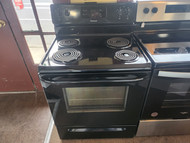 FRIGIDAIRE 30 INCH FREESTANDING ELECTRIC RANGE COIL BURBERS 2 LARGE 2 SMALL SELF CLEANING OVEN BLACK LOCATED IN OUR PORTLAND OREGON APPLIANCE STORE SKU 19640