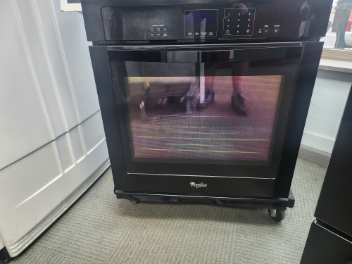 Whirlpool 27 Inch Single Electric Wall Oven with 4.3 cu. ft. Self-Cleaning Oven, Steam Clean Option, Extra-Large Oven Window, Hidden Bake Element and Star-K Certified: Black LOCATED IN OUR PORTLAND OREGON APPLIANCE STORE SKU 19703