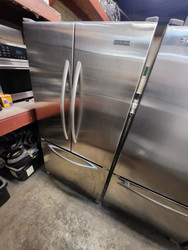 KitchenAid 24.8 cu. ft. French Door Refrigerator with Adjustable Spillproof Shelves, Humidity-Controlled Crispers, Interior Water Dispenser and Fresh Chill Temperature Management System: Monochromatic Stainless Steel SKU 19708