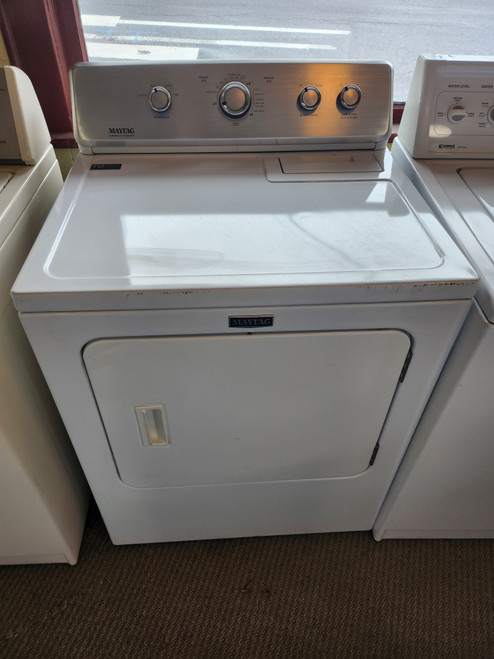 Maytag 29 Inch Electric Dryer with 7.0 Cu. Ft. Capacity, Heavy-Duty Motor, Interior Light, 12 Dryer Cycles, Moisture Sensing, End-of-Cycle Signal, Timed Dry, and Wrinkle Control Option LOCATED IN OUR PORTLAND OREGON APPLIANCE STORE SKU 19712