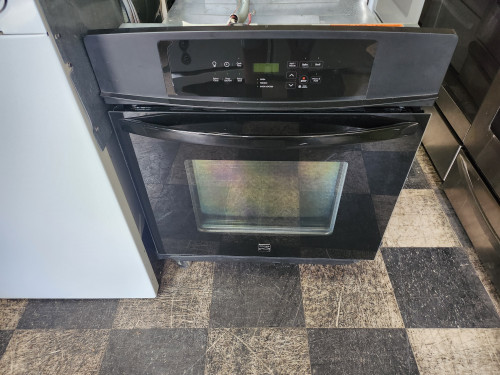 KENMORE 27 INCH SINGLE WALL SELF CLEANING OVEN DELAY START TIME WARM AND HOLD OPTION BLACK LOCATED IN OUR PORTLAND OREGON APPLIANCE STORE SKU 19721