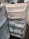 Frigidaire 14.8 cu. ft. Top Freezer Refrigerator with 2 Space Wise Adjustable Wire Shelves, 2 Humidity Controlled Crispers, Store-More Gallon Door Storage, Control White LOCATED IN OUR PORTLAND OREGON APPLIANCE STORE SKU 19779