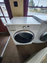 KENMORE FRONT LOAD WASHER 5 CYCLE PLUS RINSE DRAIN AND SPIN SETTING 3 SPEED 4 TEMPERATURE AND 2ND RINSE WHITE LOCATED IN OUR PORTLAND OREGON APPLIANCE STORE SKU 19790