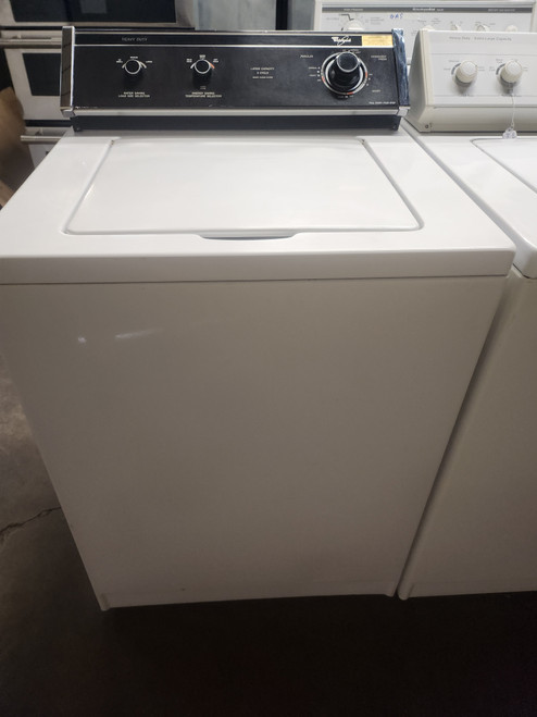 WHIRLPOOL HEAVY DUTY TOP LOAD WASHER 3 TEMPERATURE OPTIONS 3 LOAD SIZE SETTINGS WHITE LOCATED IN OUR PORTLAND OREGON APPLIANCE STORE SKU 19792