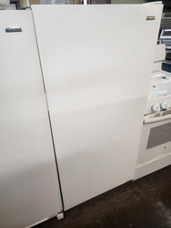 KENMORE 14 CUBIC FOOT UPRIGHT FREEZER AUTOMATIC DEFROST 3 SHELVES 5 SHELVES IN DOOR WHITE LOCATED IN OUR PORTLAND OREGON APPLIANCE STORE SKU 19807