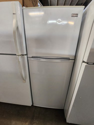 Haier HA10TG21SW 24 Inch Counter-Depth Top Freezer Refrigerator with 9.8 Cu.Ft. Total Capacity, 2 Spill Proof Glass Shelves, Humidity Controlled Crisper, LED Interior Lighting, 3 Door Bins, 1 Freezer Shelf, 2 Freezer Door Bins White SKU 19809