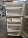 WHIRLPOOL 14 CUBIC FOOT REFRIGERATOR TOP FREEZER WIRE SHELVES LARGE CRISPER DRAWER WHITE LOCATED IN OUR PORTLAND OREGON APPLIANCE STORE SKU 19828